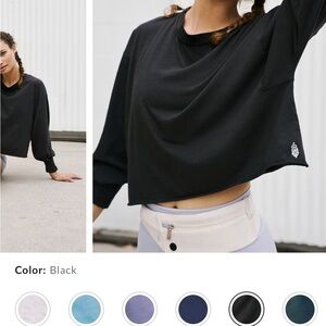 FP Movement by Free People Black Inspire Layer Long Sleeve Top EUC